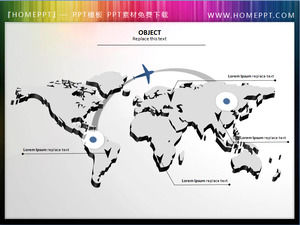 dünya haritası PPT malzeme indirmenin güzel 3d üç boyutlu tasarım