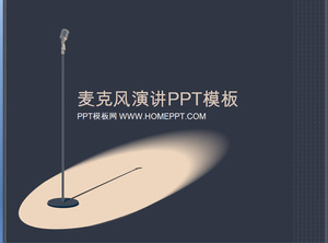 Grupa retro mikrofon mikrofon styl szablonu PPT