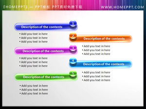 Um conjunto de PowerPoint colorido materiais título da caixa de texto de downloads