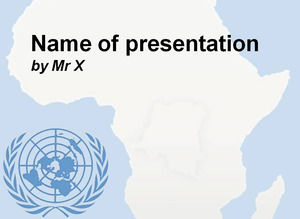Afrika ve BM Mavi Versiyon Ücretsiz Powerpoint Şablon