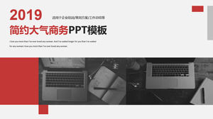 Atmosferyczny minimalistyczny czerwony biznes PPT szablon