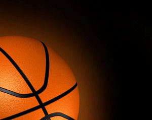 Basket Ball peste șablon powerpoint Fundal negru