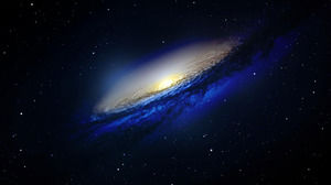 Bella immagine PPT sfondo blu galassia