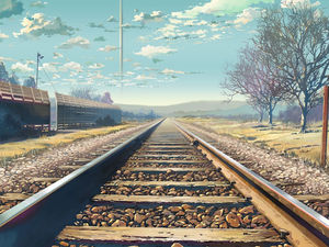 خلفية السكك الحديدية جميلة صورة PPT الخلفية