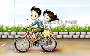 Biciclete pe romantism - șablon Ziua Îndrăgostiților ppt