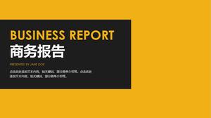Modelo de PPT de relatório de negócios de correspondência de cor preto e amarelo