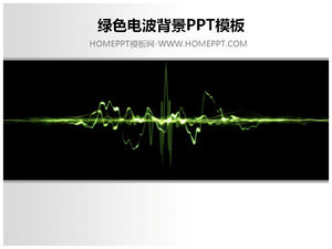 Schwarzer Hintergrund grüne Welle PPT-Vorlage herunterladen