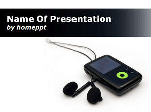 PowerPoint modelo de dispositivo Black Music