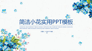 ブルー新鮮な花の背景レトロスタイルのpptテンプレート Powerpointテンプレート無料ダウンロード