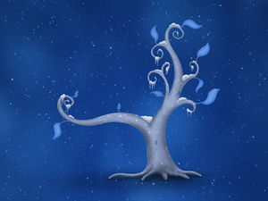 藍天立體聲樹幻燈片背景圖片