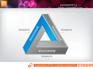 Blaues Dreieck Zyklus Powerpoint-Diagramm herunterladen