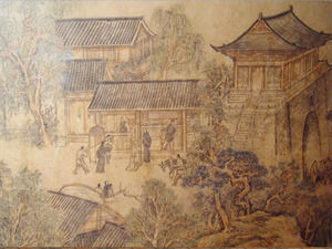 China oraș antic șablon PPT fundal