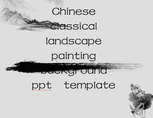 Cina klasik lanskap lukisan latar belakang ppt Template