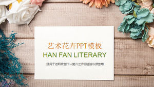 Renkli çiçek ahşap tahıl arka plan Han Fan PPT şablonu