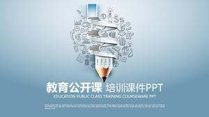 Template PPT courseware pengajaran pensil kreatif