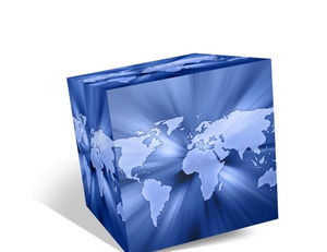 Cube en forme de la Terre Planète modèle powerpoint
