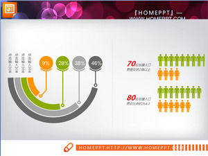 Melengkung demografi PowerPoint bar chart Download