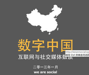 "Modelo de PPT de pesquisa de mercado" China Digital "