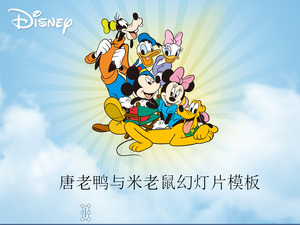 Don Doamnelor Mickey Mouse-ul de fundal Disney Cartoon PPT șablon de descărcare