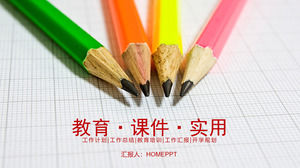 Ausbildung Lehrer Open Class PPT Vorlage auf Farbe Bleistift Hintergrund