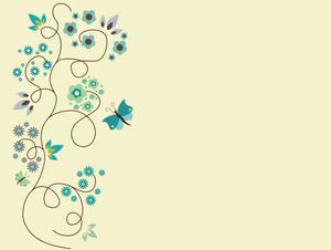 Image d'arrière-plan PPT de la fleur d'amour de papillon d'art élégant