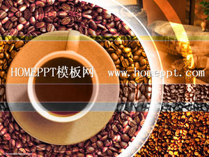 Exquisite Kaffee Hintergrund PPT-Vorlage herunterladen