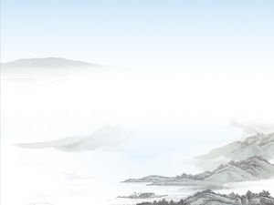 Weites Gebirgswolken-chinesisches Malerei-PPT-Hintergrund-Bild