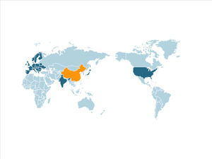 Fillable لون خريطة العالم قالب PPT