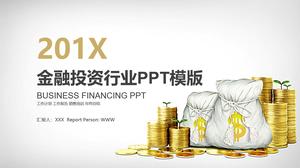 Plantilla PPT de la moneda de oro de la industria de inversión financiera