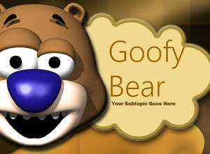 Goofy Beruang Kartun Powerpoint, Template