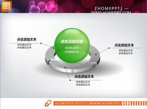 3D estéreo verde do estilo cristal transparente de download de material gráfico de slides