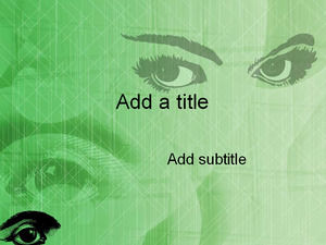 Yeşil Gözler Sanat PPT şablon