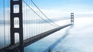 Görkemli Golden Gate Köprüsü PPT arka plan resmi
