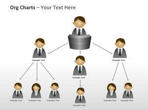 Diagrama organigramă pentru bărbați și femei de desene animate PPT