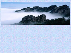 山上風和海的自然風光PPT背景圖片下載