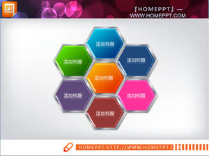 Multicolor honeycomb structure PPT chart material