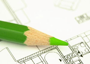 Creion pe planuri arhitecturale Powerpoint templatePencil pe planuri arhitecturale șablon powerpoint