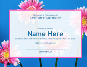 tanaman bunga merah muda PPT Template Download