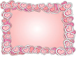 粉红色心脏形边框PPT背景图片