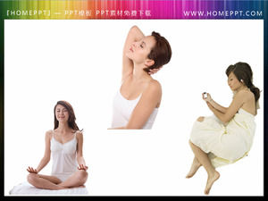 练习瑜伽女人PowerPoint演示材料下载