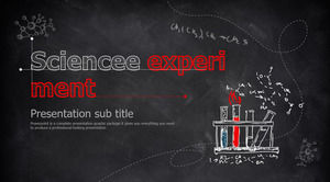 Red Chalkboard Chalk Hand Drawn Scienza chimica esperimento modello di Courseware PPT