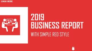 Modelo de PPT de relatório de negócio vermelho simples