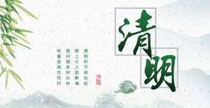 Templat PPT budaya Qingming Festival gaya sederhana