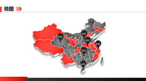 Üç boyutlu Çin haritası PPT şablon malzemesi