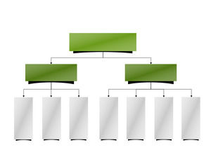 Plantilla de diapositiva de organigrama de tres niveles