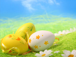 Două colorate imagini de fundal drăguț ouă PPT