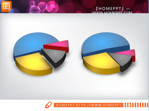 Două imagini dinamice 3D Pie PowerPoint stereoscopică